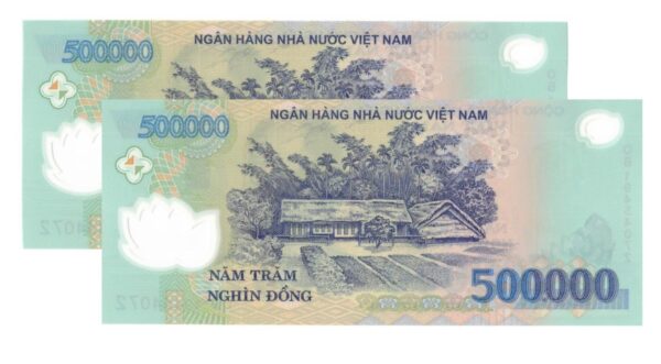 2 x 500K VND - 1 Million VND - UNC Uncirculated 100% Authentic - Image 2