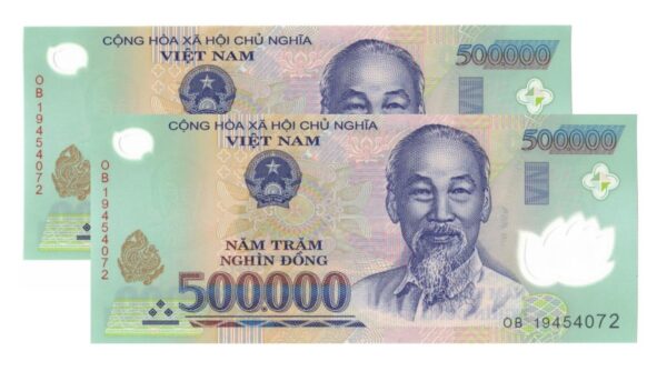 2 x 500K VND - 1 Million VND - UNC Uncirculated 100% Authentic